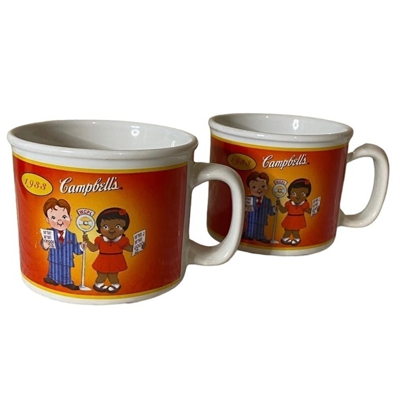 Vintage Campbell’s Soup Kids 100 Years 1904 - 2004 Set of 2 Mugs - Picture 1 of 5